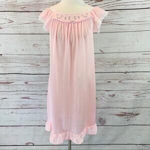 Glencraft pink vintage nightgown ruffle sleeve hem